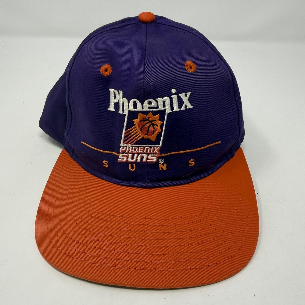 Vintage Phoenix Suns Hat Cap Snapback Mens Purple Orange NBA Twins Ent 90s